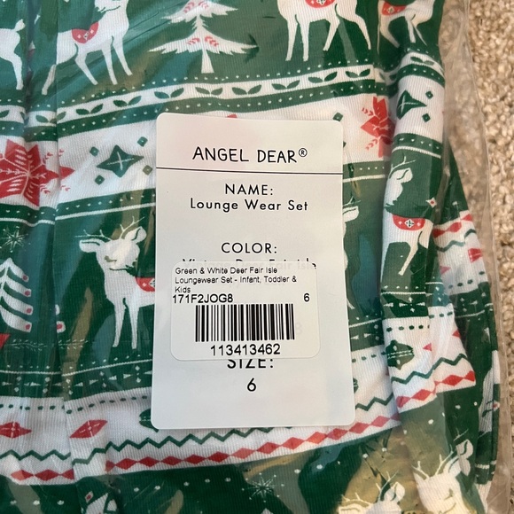 New lot bundle Angel Dear Cozy PJ Christmas holiday lounge wear 2 piece red 6T - Picture 2 of 3